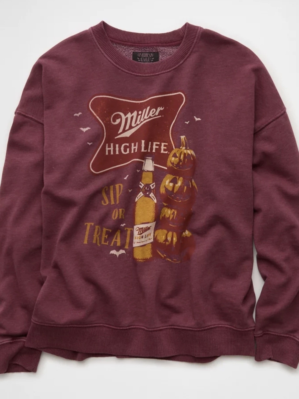 AE Miller High Life Women's Maroon Graphic Sweatshirt NWOT SIZE XS